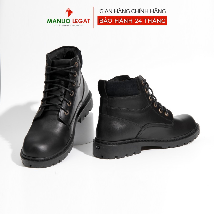 Giày Boots cổ cao nam da thật Manlio Legat màu đen G5261- B