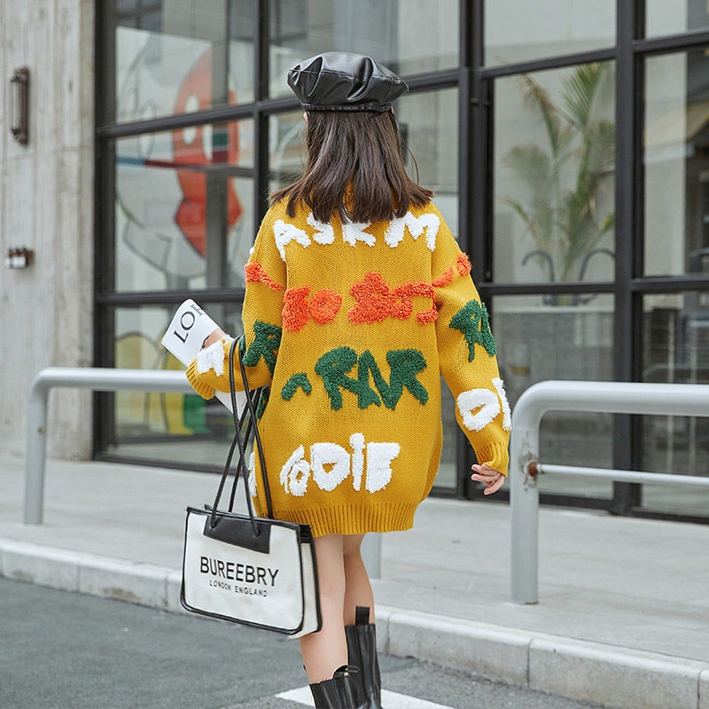 Áo khoác cardigan dệt kim thời trang thu đông cho bé gái