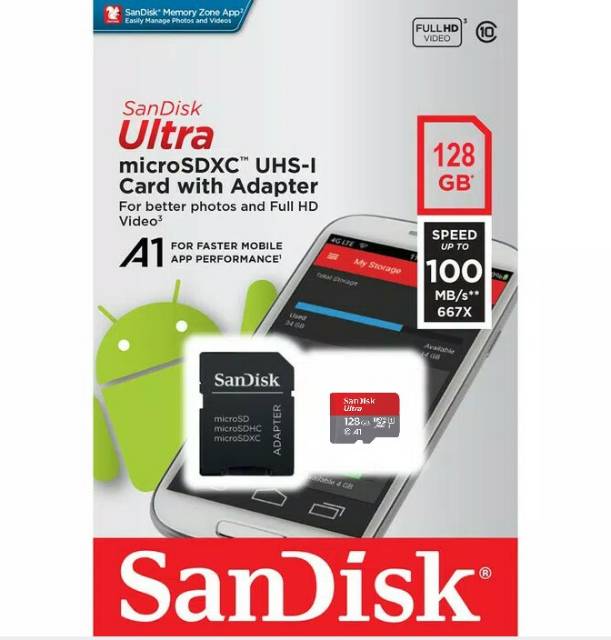 Thẻ Nhớ Sandisk Ultra Micro Sdxc Uhs-I Class 10 128gb 100mb / S