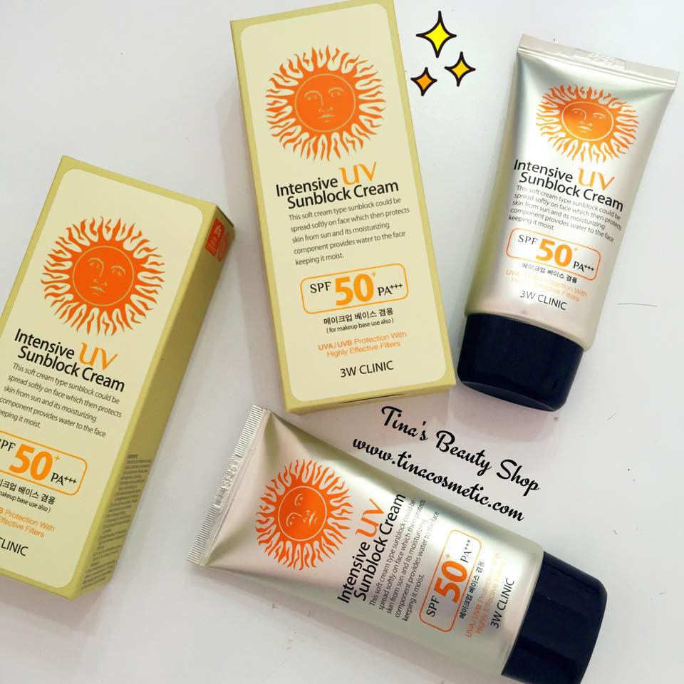 Kem chống nắng 3W Clinic Intensive UV Sunblock Cream SPF 50 - Mỹ phẩm Mai Shop