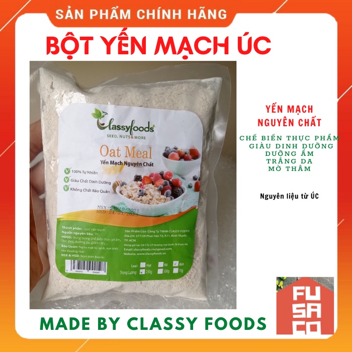 Bột yến mạch Úc nguyên chất xay mịn 250gr - Dưỡng da & ăn uống