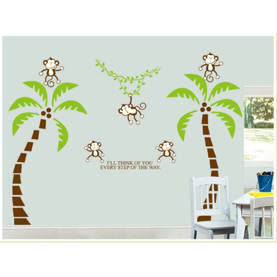 Decal trang trí 2cây Dừa lớn