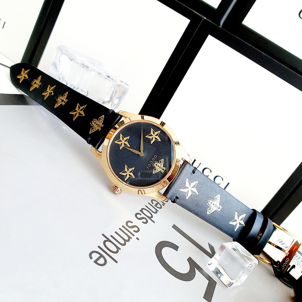 Đồng hồ nữ chính hãng Gucci G-Timeless YA1264055 - Máy Quartz pin Thụy Sĩ - Mặt kính sapphire - Dây da