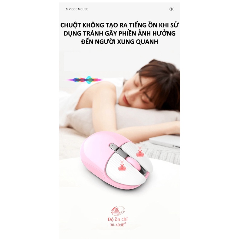 Chuột không dây M106 kết nối bằng Bluetooth và chip 2.4G siêu tiết kiệm pin, màu sắc cá tính thiết kế nhỏ gọn