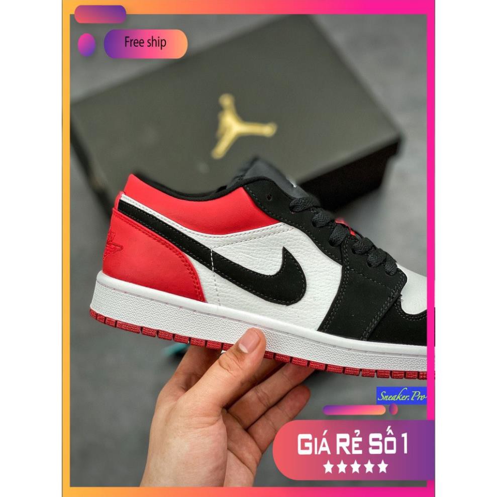 (FULL BOX + QUÀ TẶNG) Giày thể thao AIR Jordan 1 Low Black Toe cổ thấp siêu đẹp dành cho nam và nữ | BigBuy360 - bigbuy360.vn