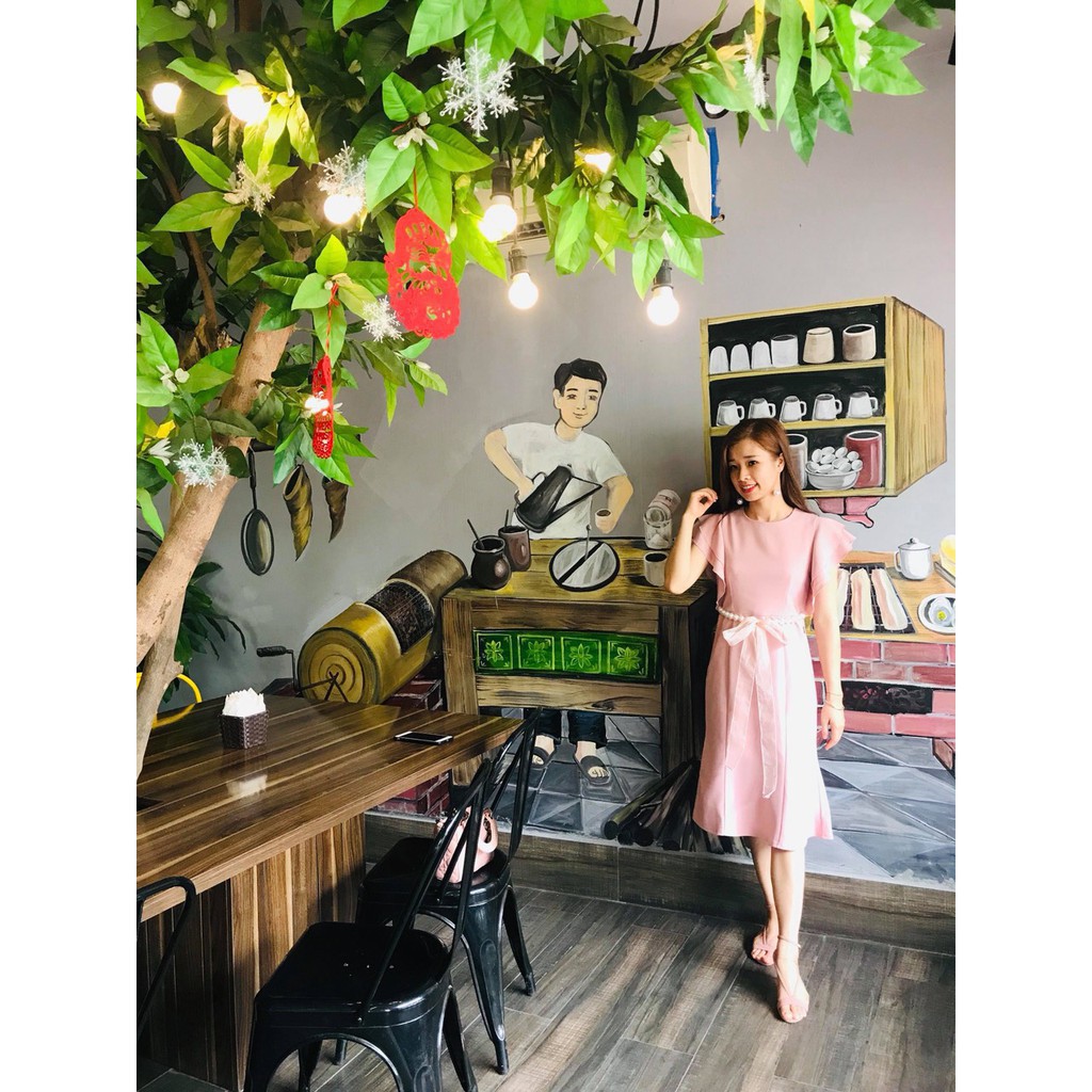 [ xả kho ] MiD Đầm đuôi cá hồng V1085 Mie Design ảnh thật