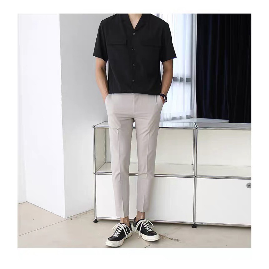 Quần âu nam Ikemen chất vải tuyết mưa co giãn 4 chiều,Quần tây nam vải không nhăn không xù trẻ trung lịch lãm
