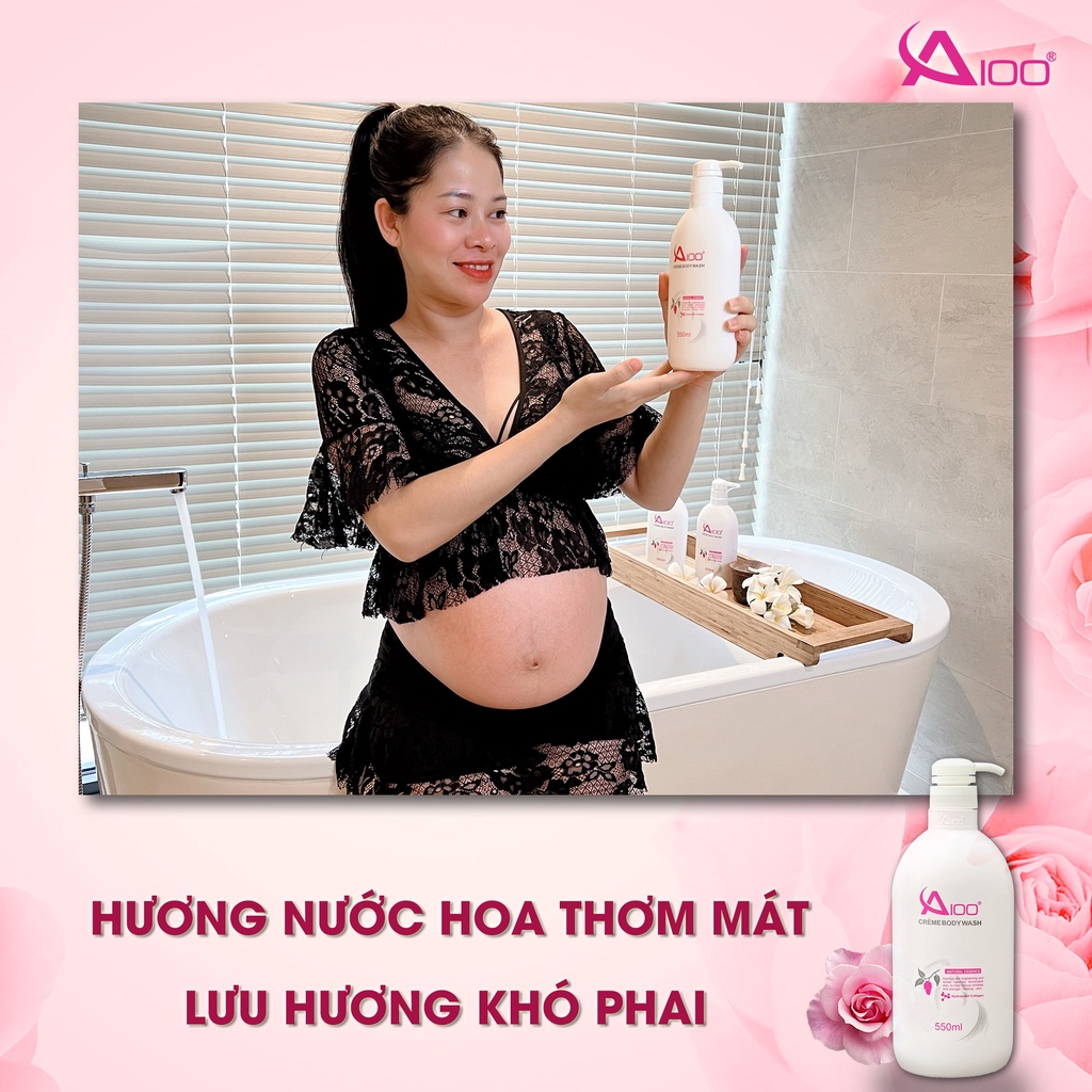 COMBO 3 CHAI Sữa Tắm Trắng  A100 Creme Body Wash  Chiết Xuất Dầu Tằm Chai 550ml - Làm Mềm Da, Trắng Sáng, Hương Thơm Lâu