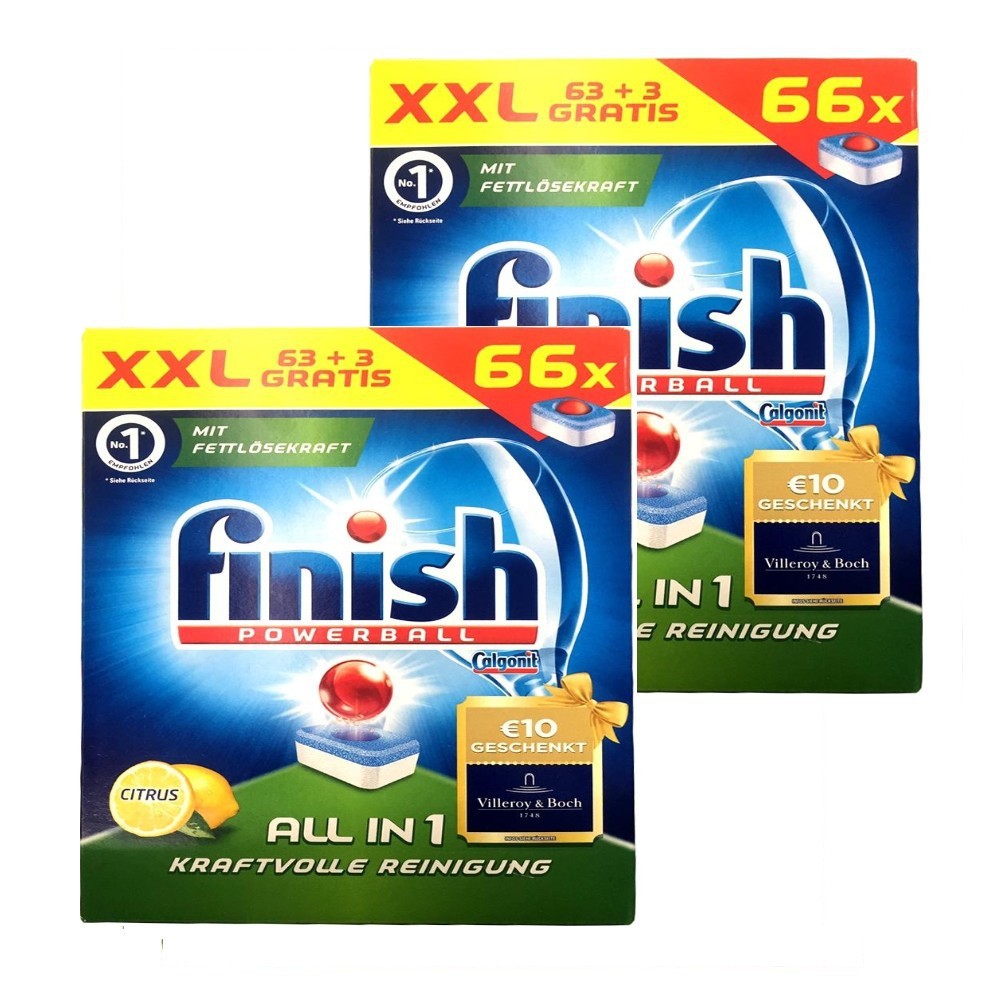 Viên Rửa Chén Bát Ly Finish all in 1 Loại 66 viên Dùng Cho Máy Rửa Bát