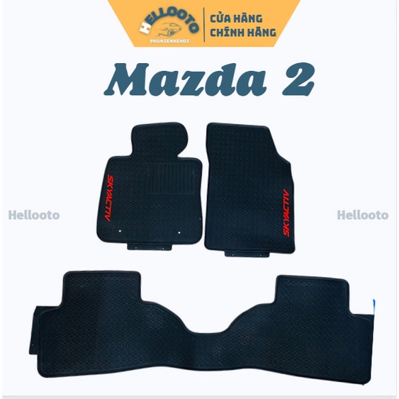 Thảm Lót Sàn Cao Su Xe Mazda 2 2020 2021 2022 Màu Đen Hàng Cao Su Đúc Ko Mùi Chuẩn Form xe dễ dàng vệ sinh lau rửa