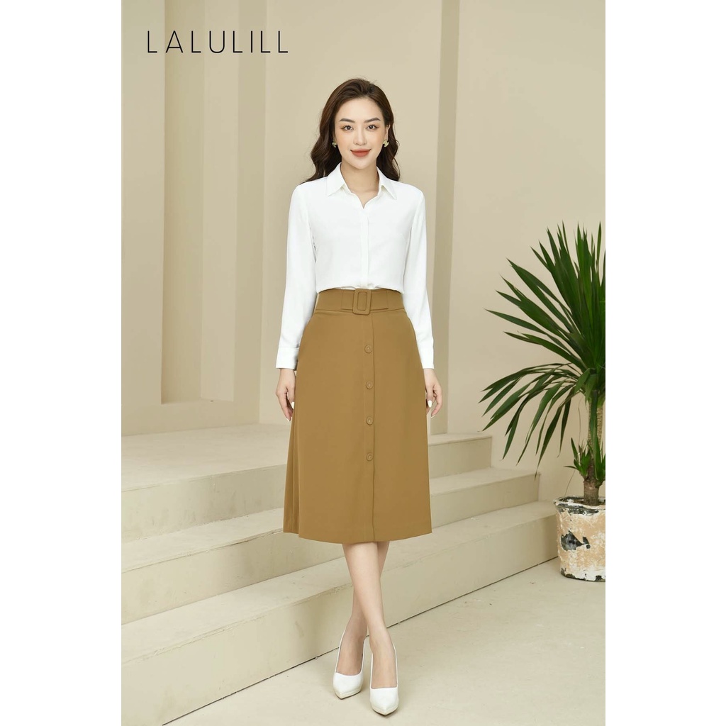 LALULILL - Chân váy dáng A hàng khuy bọc