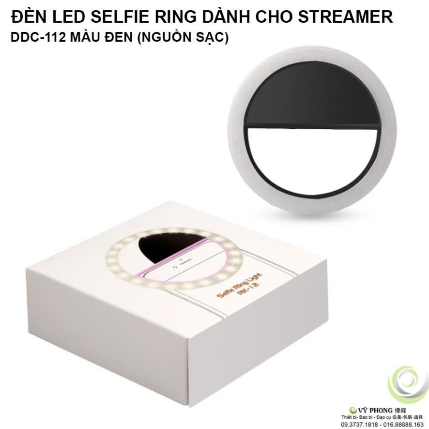 ĐÈN LED SELFIE RING DÀNH CHO STREAMER DÂY CÁP SẠC DDC-112