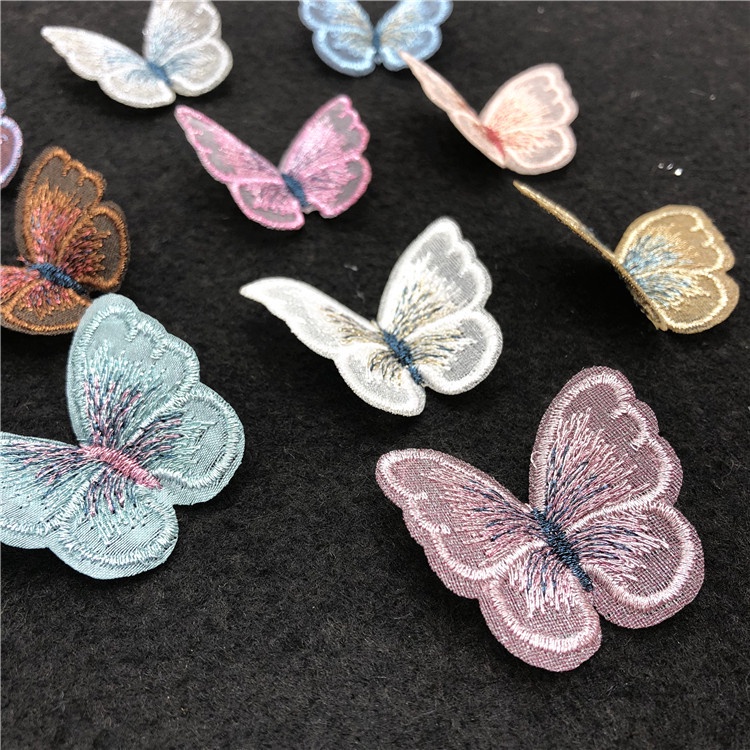 3D sáng tạo ren bướm thêu vải khâu vá sợi thêu vá phụ kiện may mặc