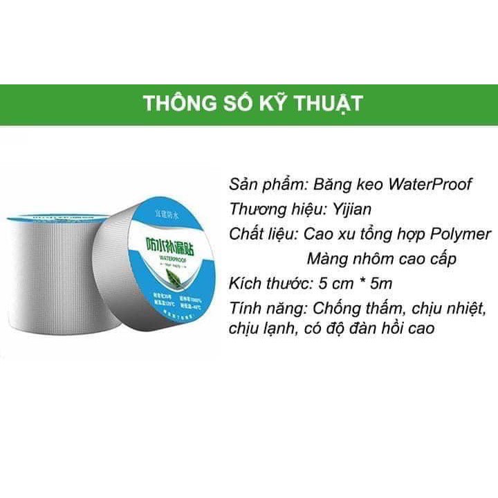 Băng Keo SIÊU DÍNH trên mọi bề mặt, chống thấm nước Nhật Bản khổ 5cm x 5m