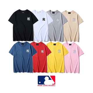 Mlb Áo Thun Tay Ngắn Cổ Tròn Vải Cotton Thêu Chữ Ny Thời Trang Mùa Hè Cho Cặp Đôi