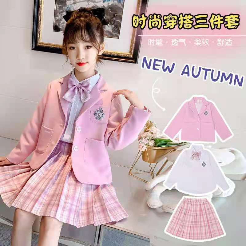 Bộ Đồng Phục Học Sinh Nhật Bản Ba Mảnh Kẻ Sọc Caro Phong Cách Mới 2021jk