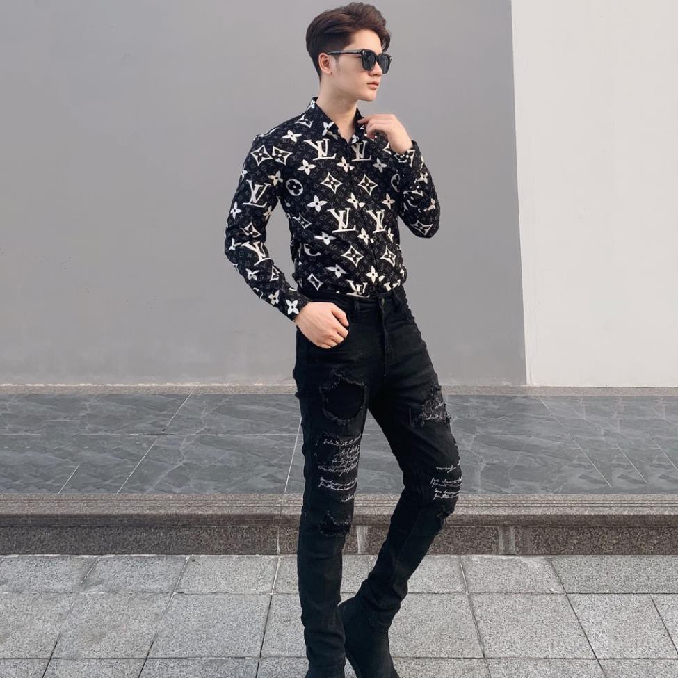 Áo sơ mi nam dài tay thời trang, sơ mi lụa đẹp công sở cao cấp họa tiết sang trọng sm766 shop44 | BigBuy360 - bigbuy360.vn