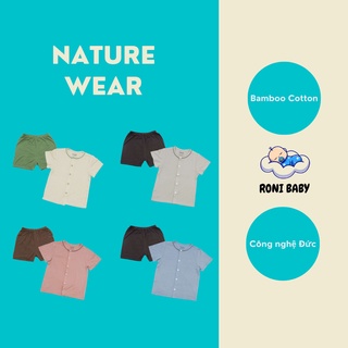 Bộ cộc tay cài giữa Nature Wear cho bé trai bé gái