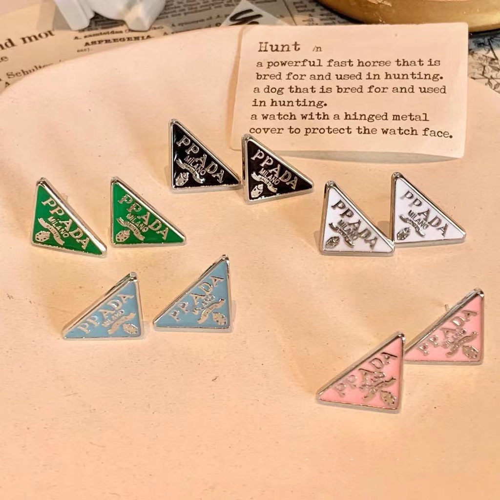 Khuyên tai bạc 925 hình tam giác phong cách mới mẻ thời trang