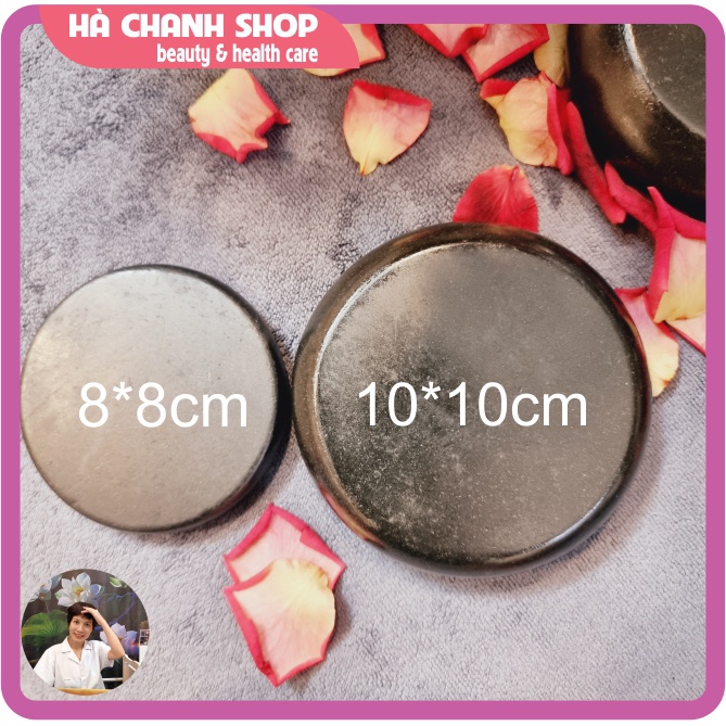 Đá Nóng Massage Body Cỡ Lớn Đá Núi Lửa Hình Tròn 10*10cm  Và Hình Ô Van 12*8cm Dày 3cm Giữ Nhiệt Lâu Dài Hơn