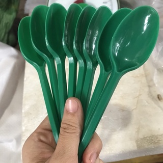 [100]muỗng/thìa nhựa nhiều màu cao cấp dài 15cm dùng1 lần
