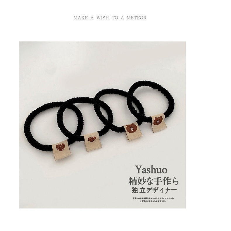 Dây Buộc Tóc Màu Đen Co Giãn Phong Cách Hàn Quốc Thời Trang Cho Nữ