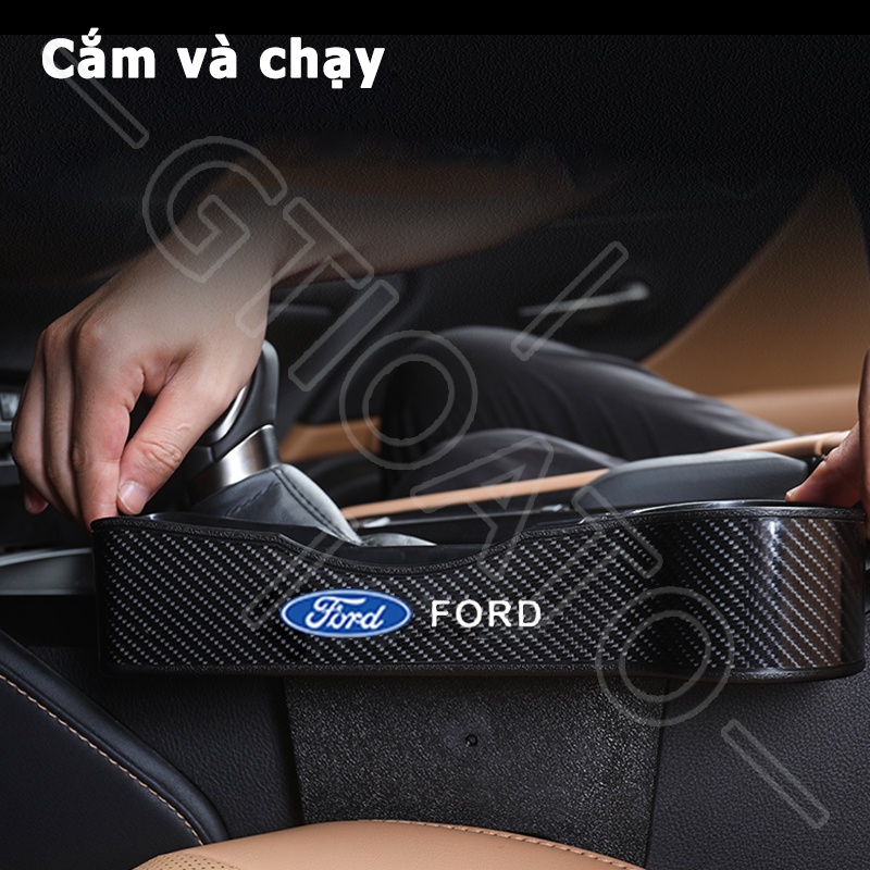 GTIOATO Khay Để Đồ Khe Ghế Ô Tô Khay ĐựNg Đồ Ô Tô Khay Đựng Đồ Khe Ghế Ô Tô Sợi Carbon Khay Đựng Đồ Đa Năng Cắm Khe Ghế Xe Đồ Đa Năng Cắm Khe Ghế Ô Tô Cho Ford Ranger Focus Everest Transit Fiesta Ecosport Mustang Raptor Explorer Bronco Mondeo