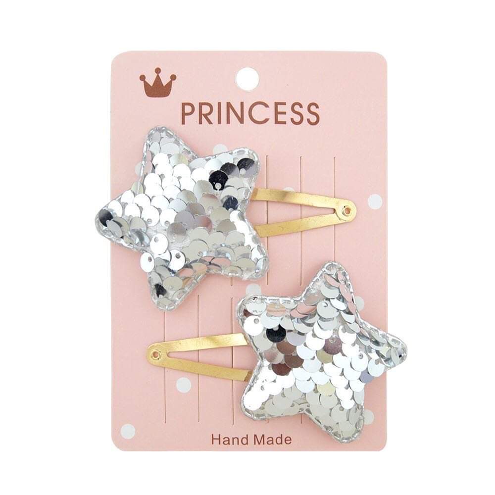 Bộ 2 kẹp tóc dễ thương đính kim sa cho bé gái