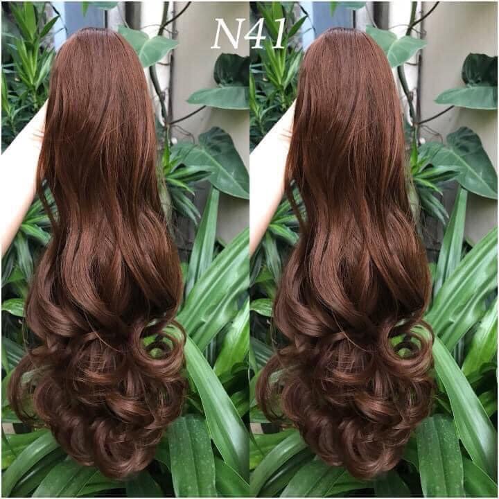 Tóc giả ngoạm đuôi tóc xoăn sóng dài 50cm. Mã N41