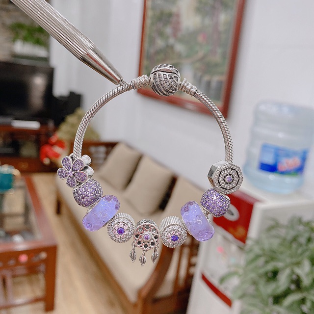 💞Hàng cao cấp💞 Vòng tay nữ, vòng tay pha Lê tím nhạt hot jewelery 2020