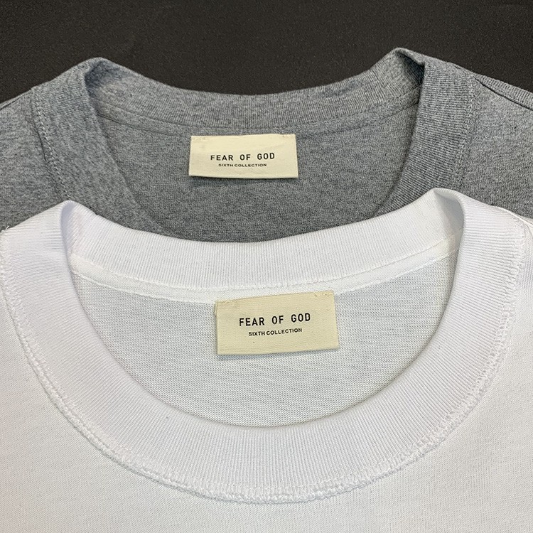FEAR OF GOD FOG Sixth season chest letter patch Tide brand loose couple short-sleeved T-shirt