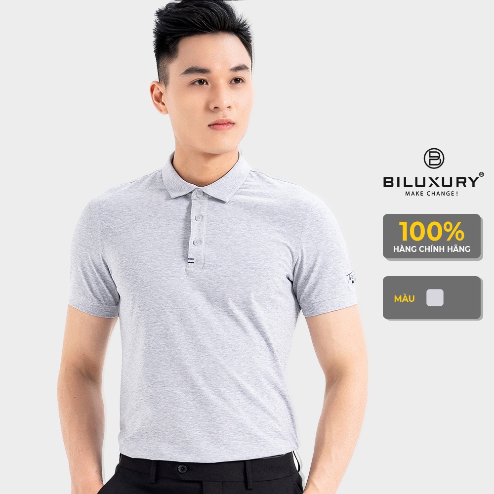 Áo polo nam Biman by Biluxury 5APCB001GHS thun có cổ công sở lịch lãm co giãn thoải mái vận động