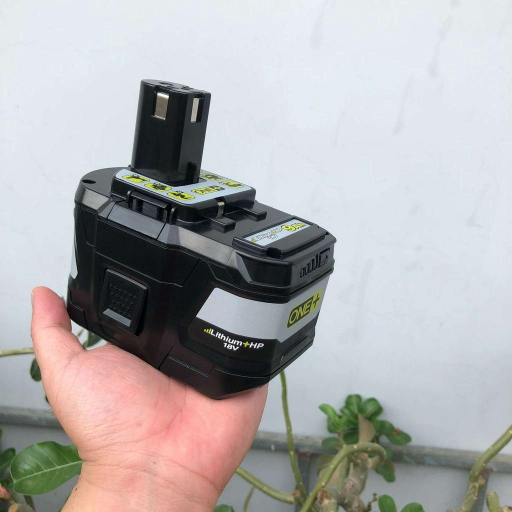 Pin Ryobi 18V 9AH nhận sạc zin, full tem.