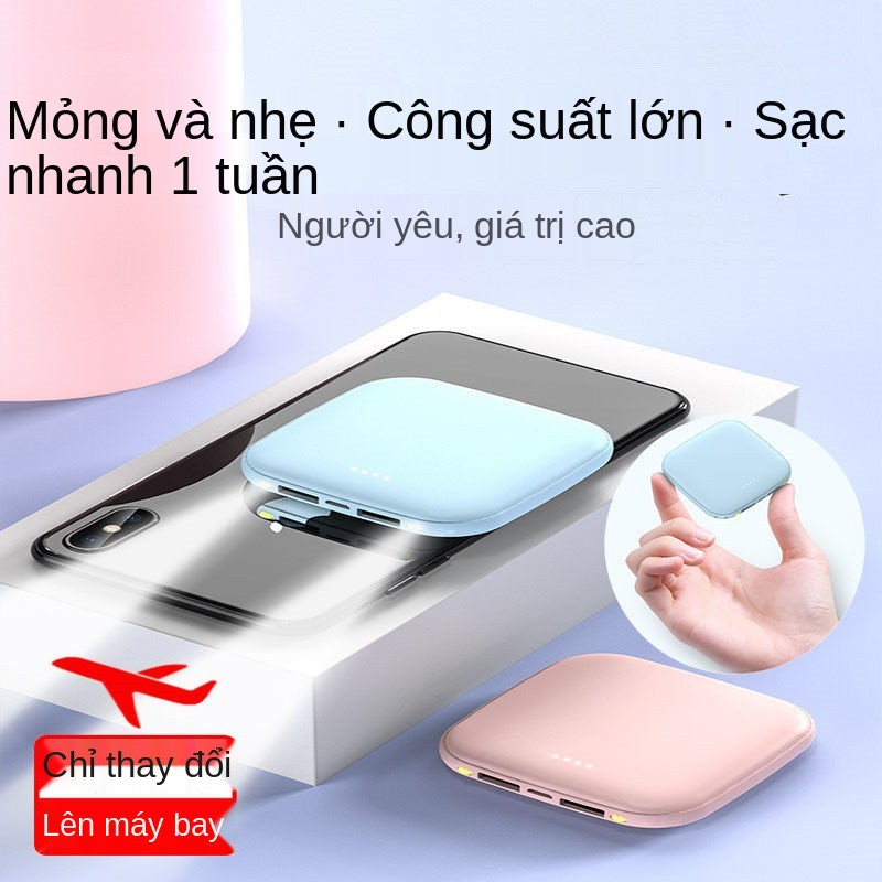 Pin sạc dự phòng mini 20000mAh, siêu mỏng, dung lượng lớn nhanh, nhỏ gọn và di động, cô gái dễ thương 10W tùy chỉnh