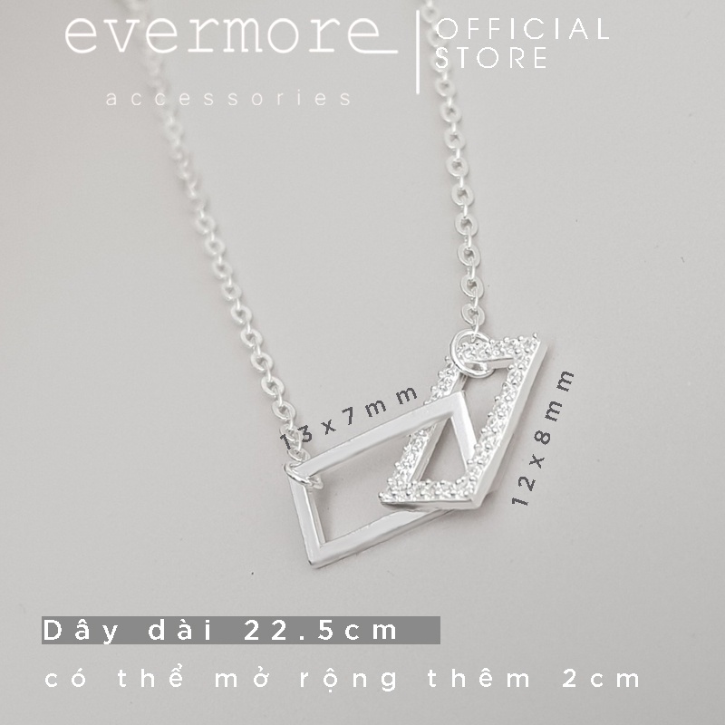Lắc chân bạc EVERMORE, lắc chân bạc ta bạc ta chữ nhật đôi đính đá Xavia thanh lịch, minimalism - LC013