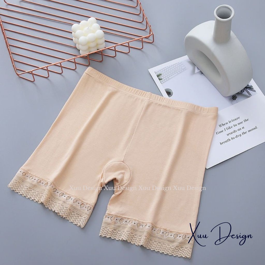 Quần váy nữ Xuu vải cotton co dãn đa chiều viền ren mềm mại kháng khuẩn- QV08