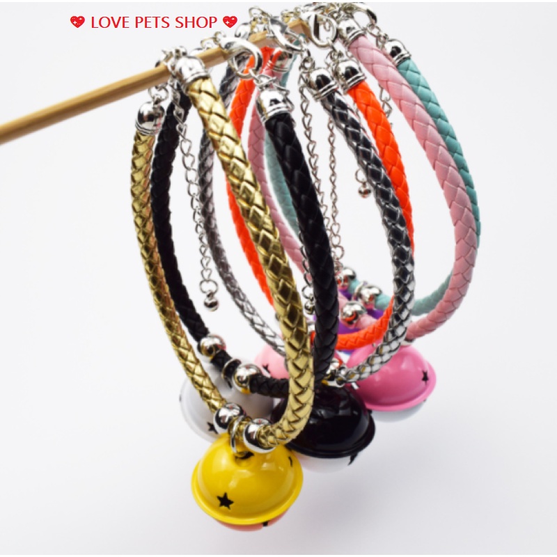 VÒNG CỔ CHO MÈO BỆN DA PU CÓ CHUÔNG LỚN, VÒNG CỔ CHO MÈO (MẪU MỚI) - LOVE PETS SHOP