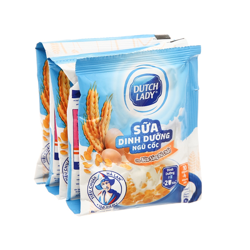 Bột ngũ cốc dinh dưỡng cô gái Hà Lan, sữa ngũ cốc dutch lady, sữa cô gái hà lan gói 25g