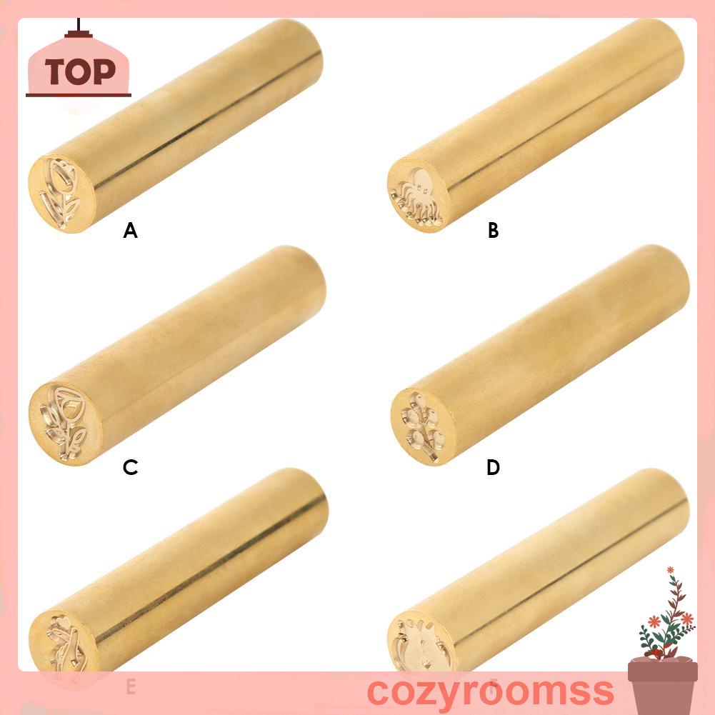 Con dấu niêm phong bì thư bằng đồng thau hình trụ cổ điển DIY