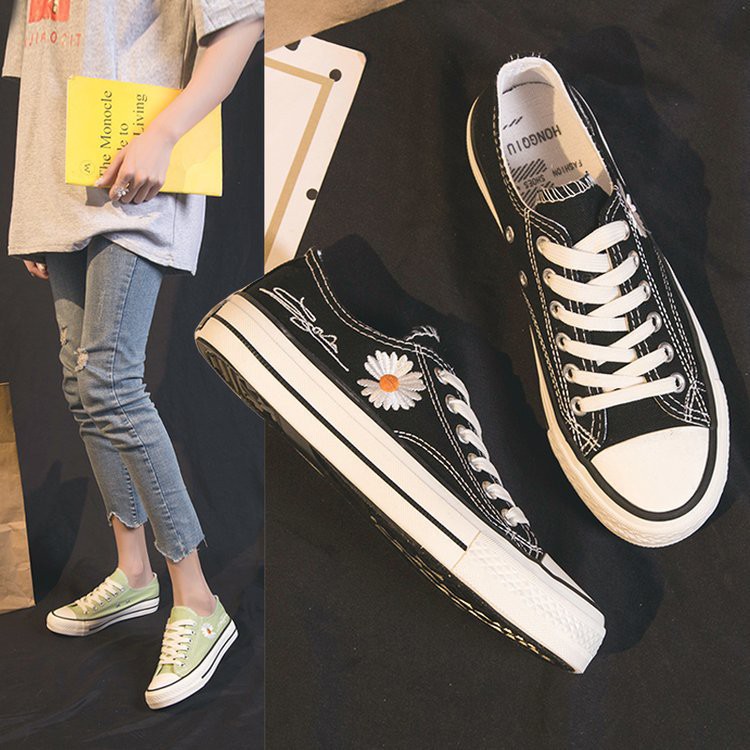 [INS HOT] [INS HOT]Giày thể thao nữ canvas kiểu,💥Classic thêu hoa cúc nhí💥（2218） | BigBuy360 - bigbuy360.vn