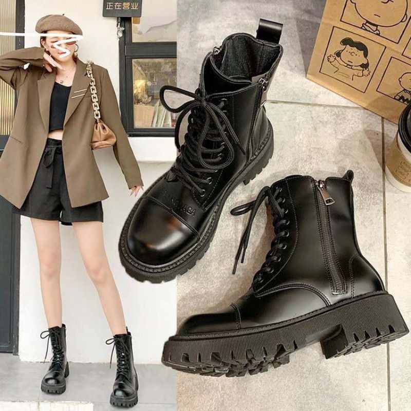 Boots cổ 15cm dập chữ loại xịn khoá bên siêu xinh nằm trong BST mới nhất 2020