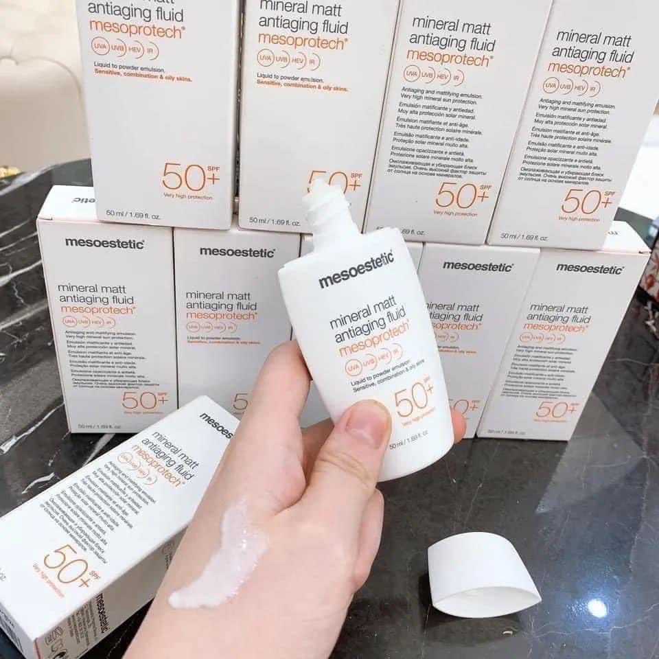 Kem chống nắng nâng tông Meso Mineral Matt antiaging Fluid SPF 50+