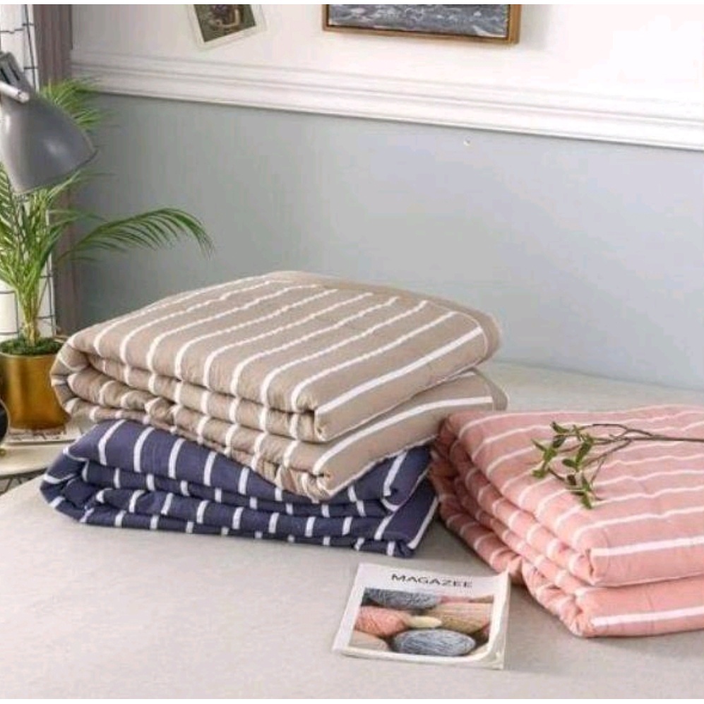 Chăn Hè Thu Cotton Đũi Kẻ Muji Nhật Bản Kẻ Mẫu Mới 2023
