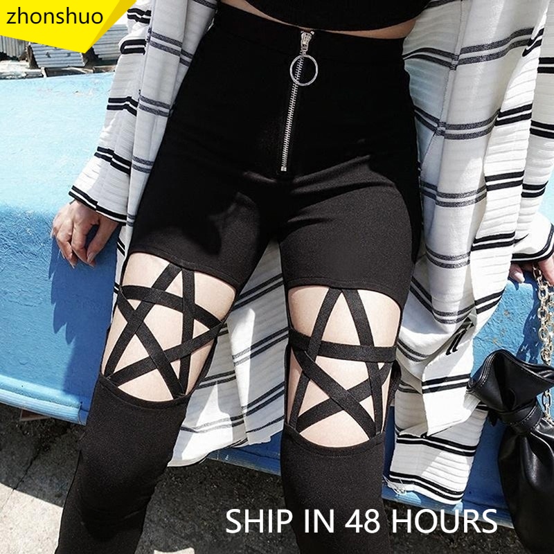 Quần legging phong cách Gothic thời trang cho nữ