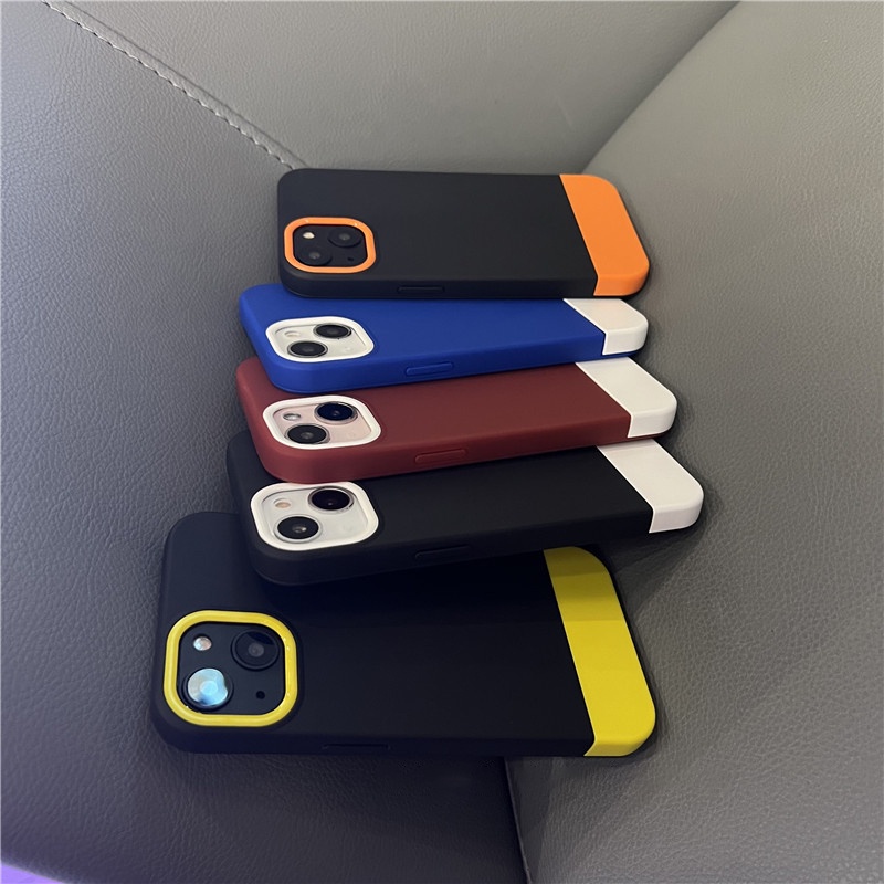 Ốp Điện Thoại Silicon Mềm Chống Sốc Màu Tương Phản Cho iPhone X XR Xs Max 11 12 Pro Max 13