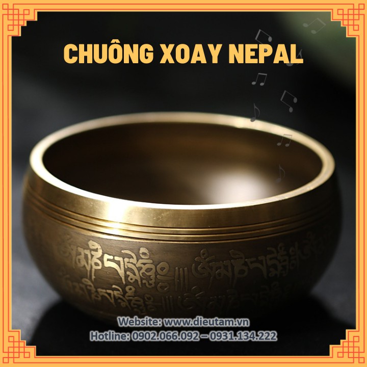 Chuông xoay Tây Tạng, chiếc bát biết hát - Singing Bowl chuông vàng sáng