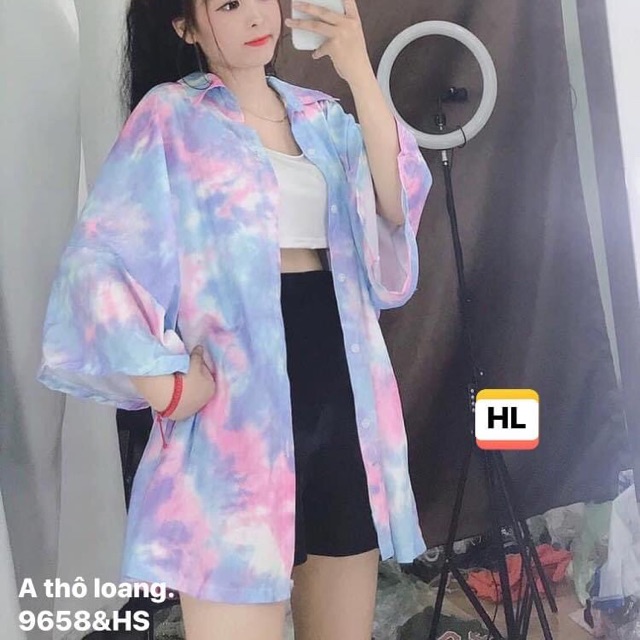 Áo sơmi thô loang - HS