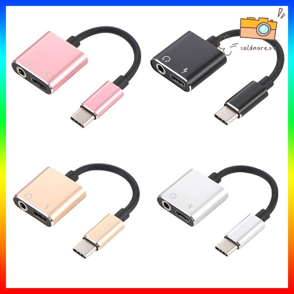 [SE] USB C to Jack 3.5 Type C Cable Adapter 2-in-1 Type C 3.5mm Earphone Converter