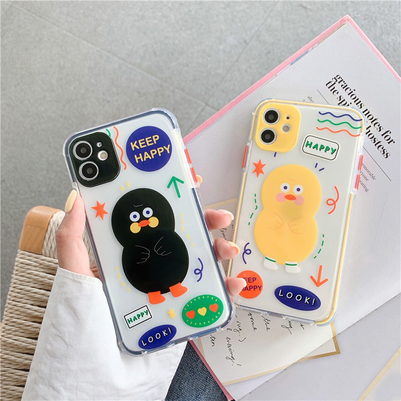Ốp iphone - Ốp lưng Chú gà happy trong 4 góc 6s 6splus 7 8 7plus 8plus x xs xsmax 11promax - Awifi Case V4-4 | BigBuy360 - bigbuy360.vn