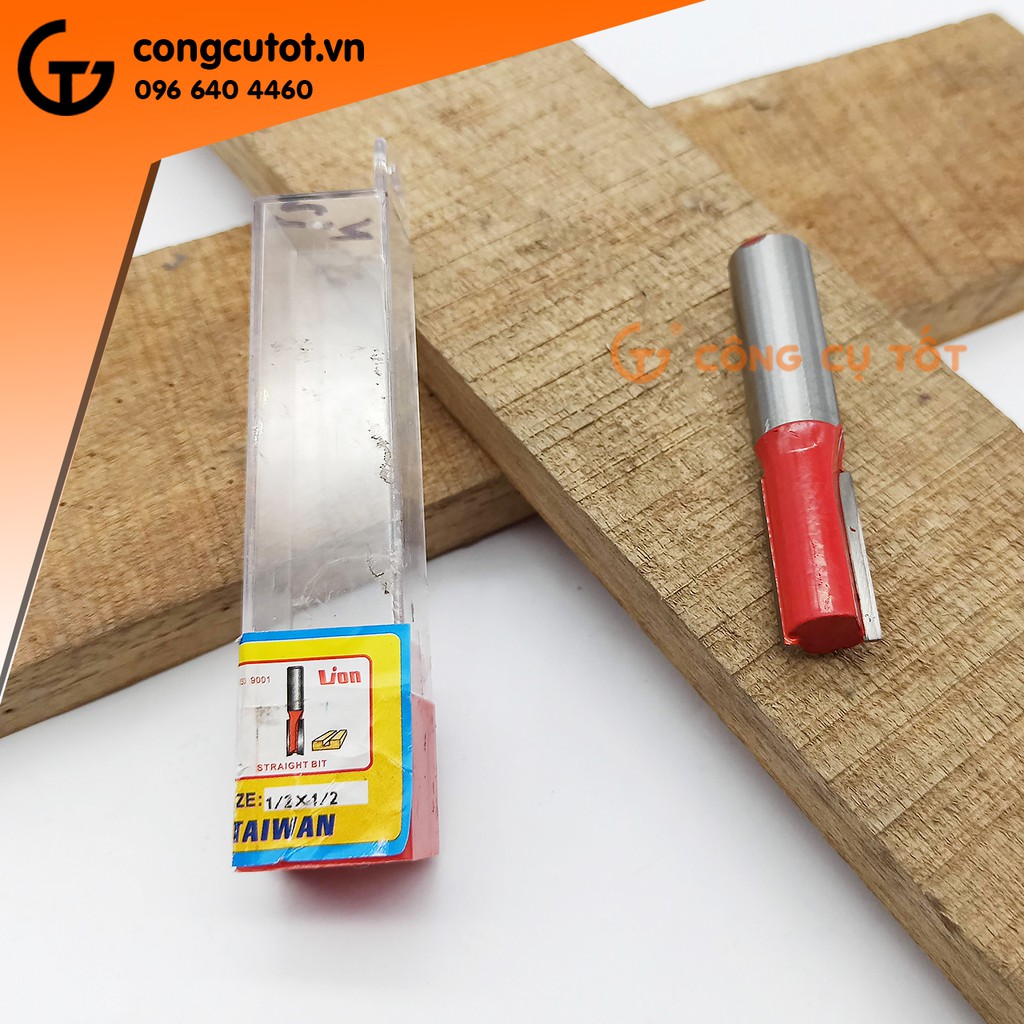 Mũi phay gỗ lấy nền Lion Đài Loan chân 12.7mm